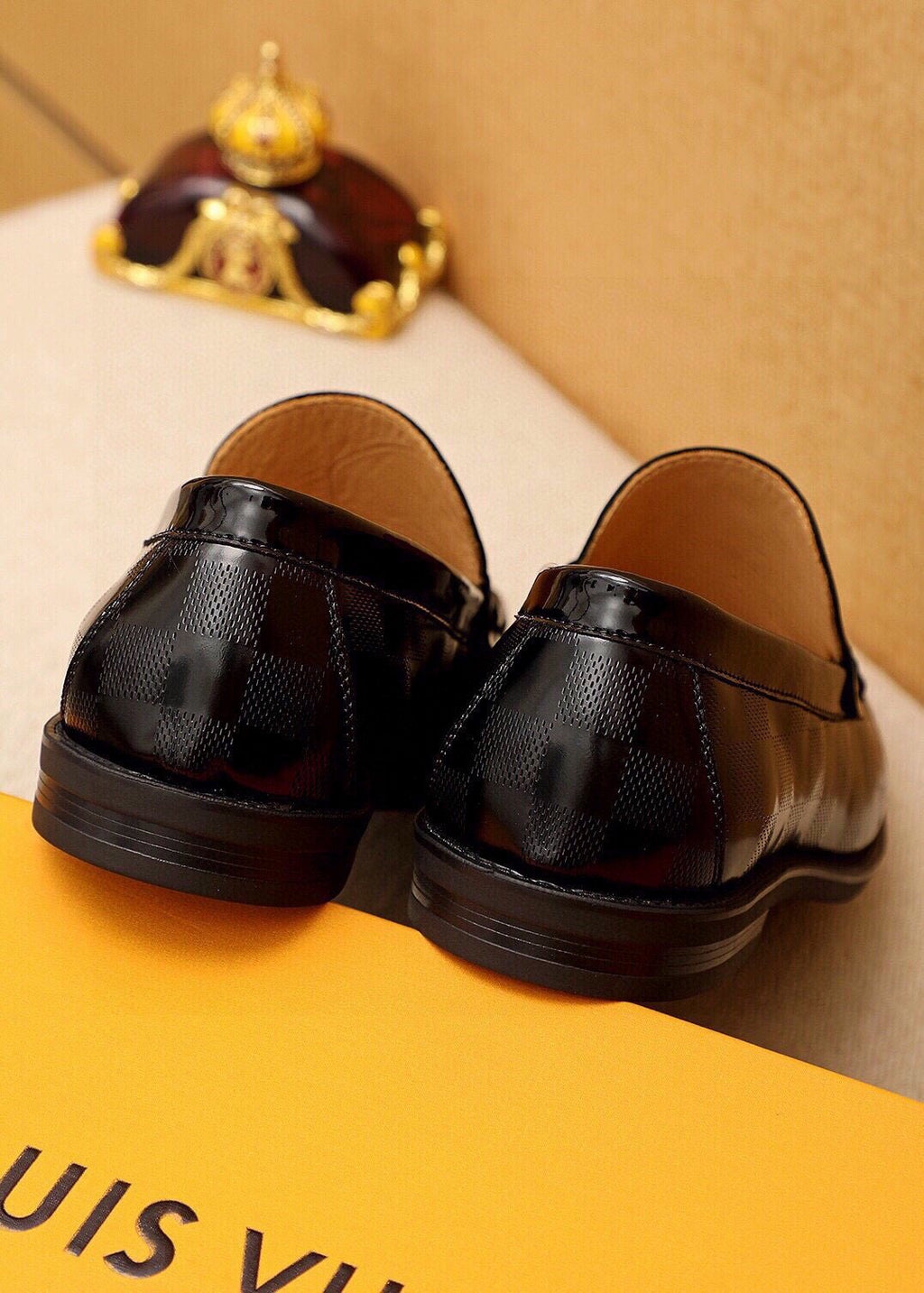 微商相册测试鞋子-Louis Vuitton Checkerboard Penny Loafers — back