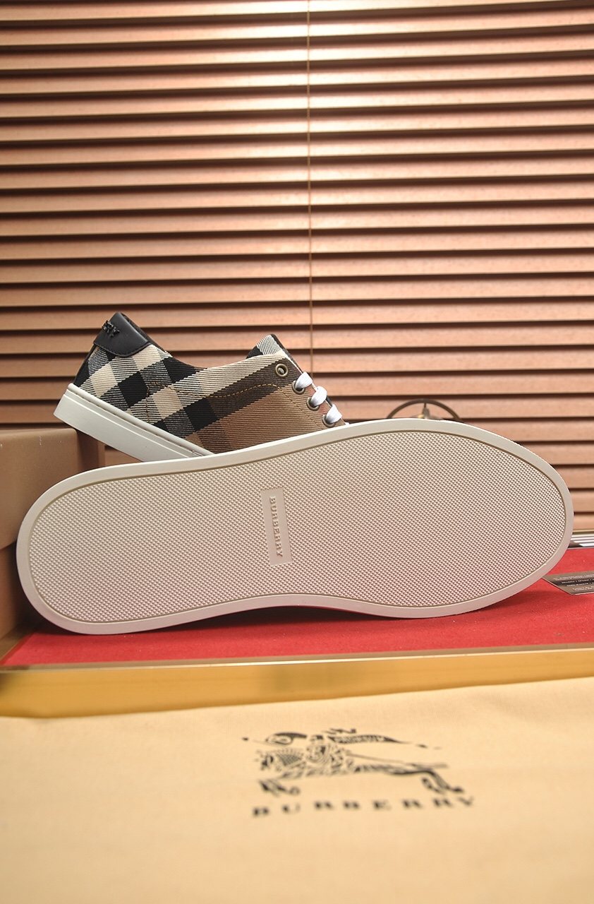Burberry Check Panel Low-Top Sneakers — side