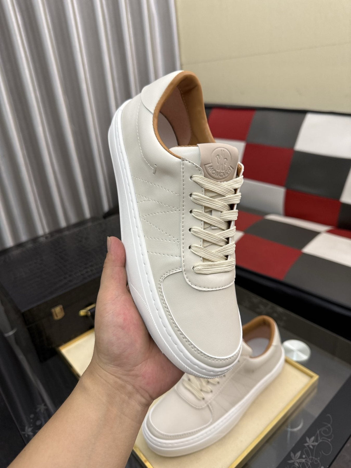 Moncler Off-White Low-Top Sneakers — model