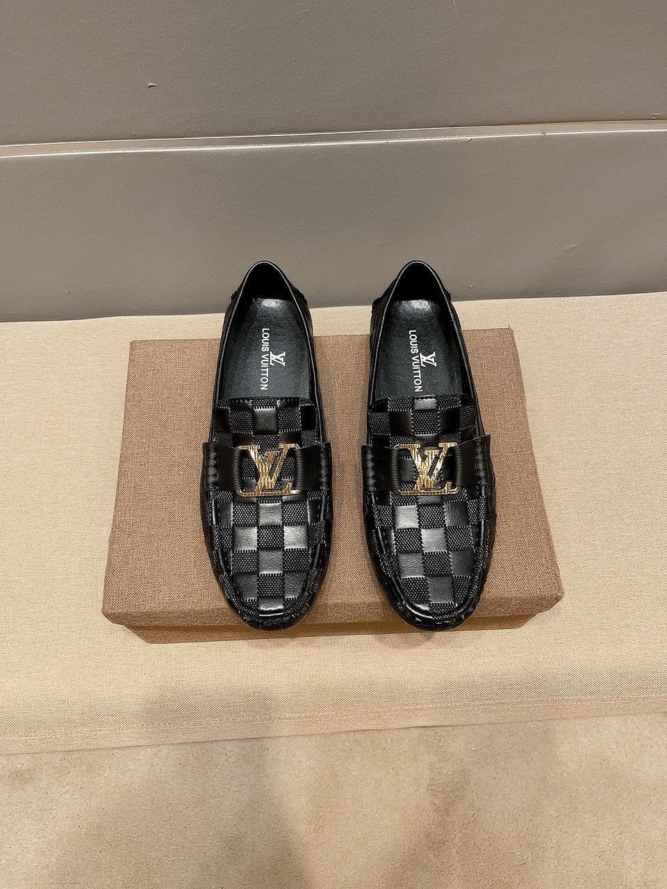 Louis Vuitton Checker-Woven Buckle Loafers — hero