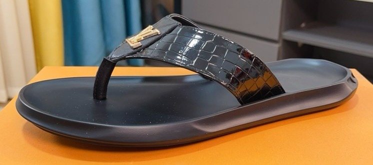 Louis Vuitton Crocodile-Embossed Thong Sandals — hero