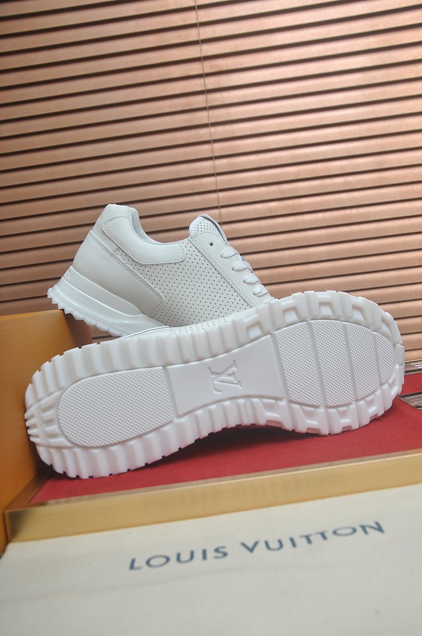 Louis Vuitton White Perforated Low-Top Sneakers — detail