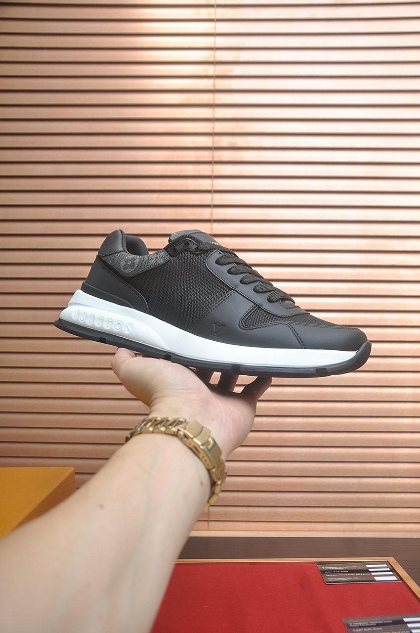 Louis Vuitton Black Leather Low-Top Sneakers — model