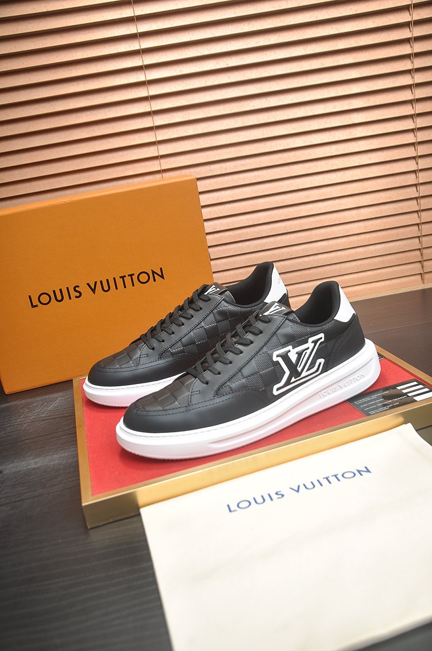 Louis Vuitton Black Low-Top Sneakers — side