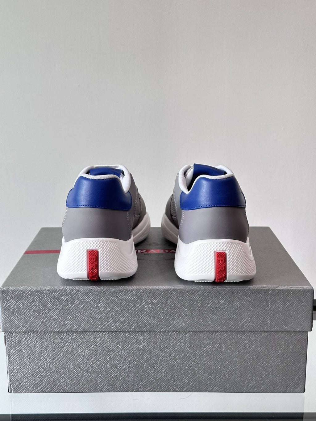 Prada Men's Low-Top Leather Sneakers — back