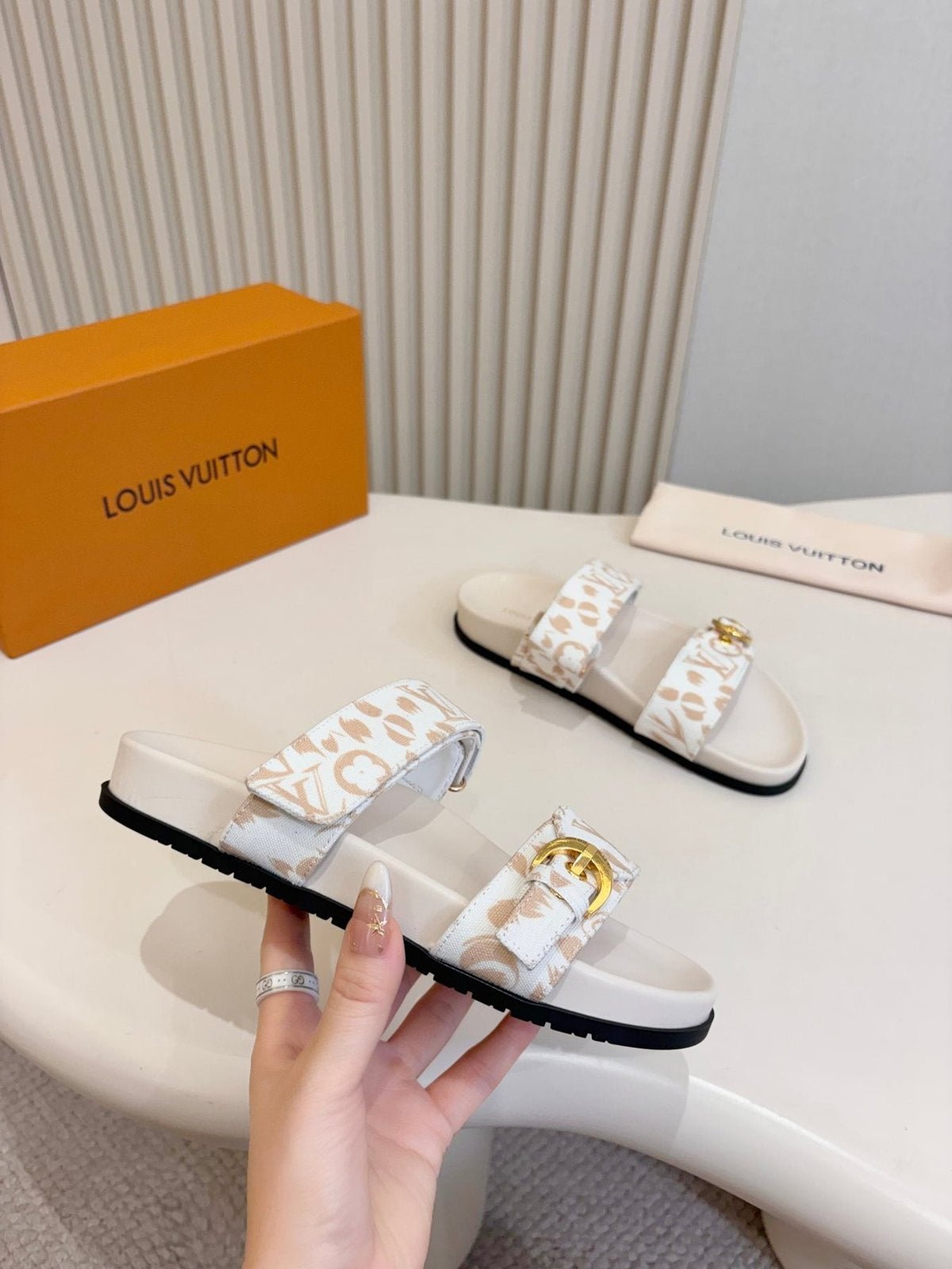 Louis Vuitton Double-Strap Slide Sandals — side