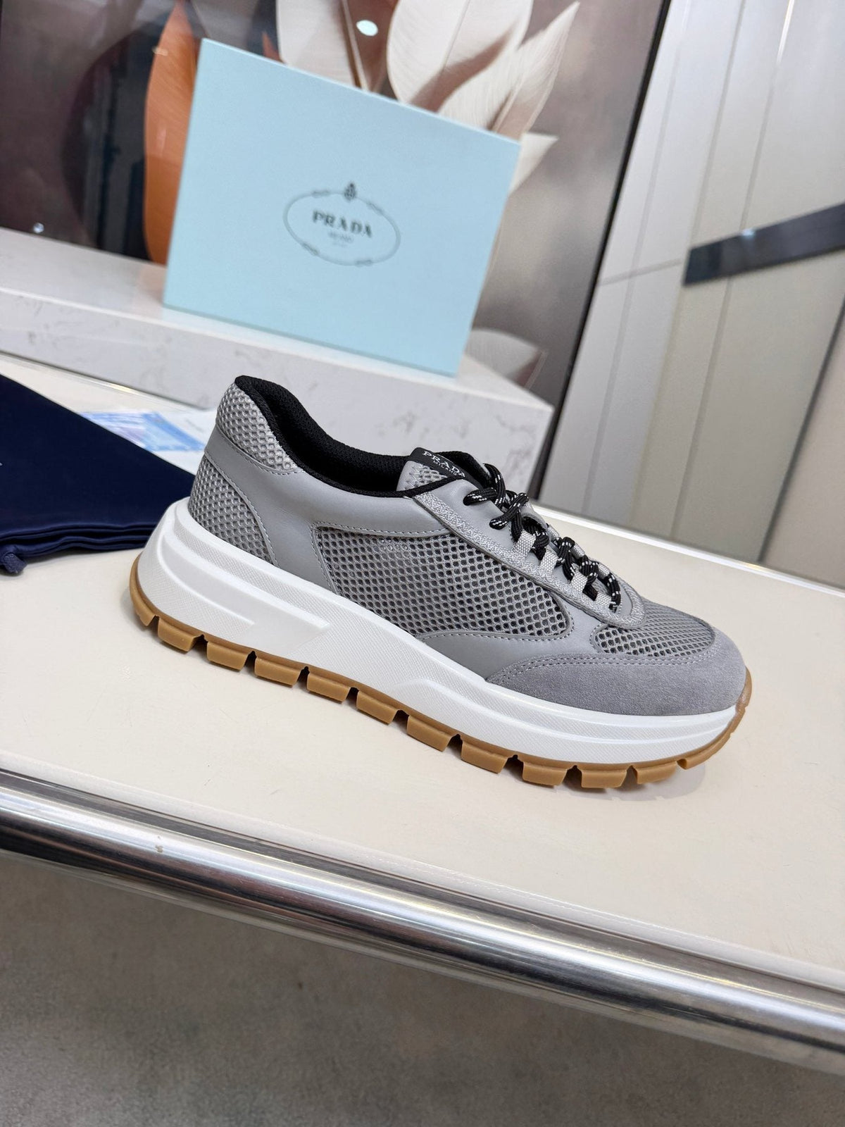 Prada Mesh Panel Sneakers — side
