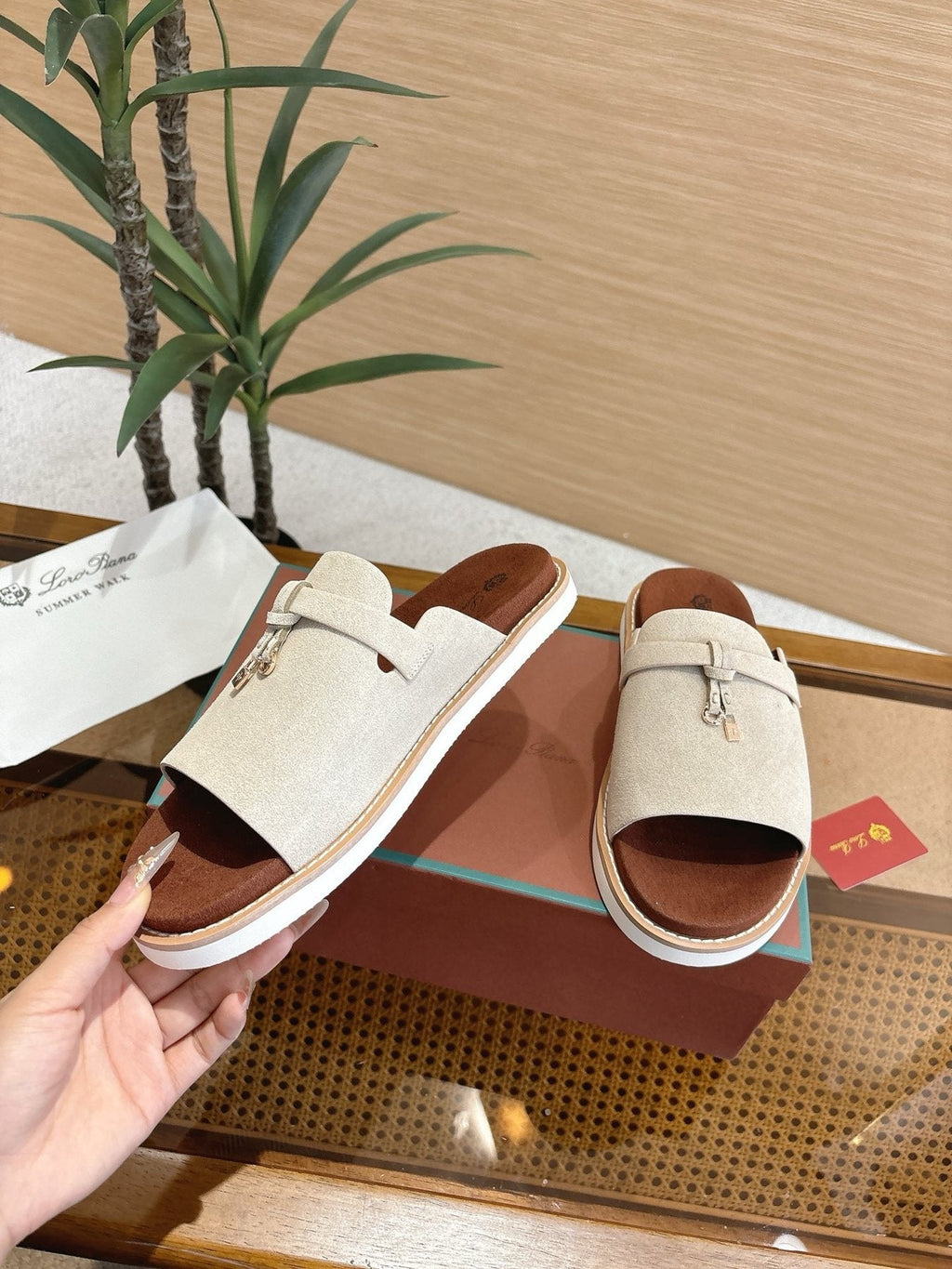 Loro Piana Cross-Strap Mule Sandals — model