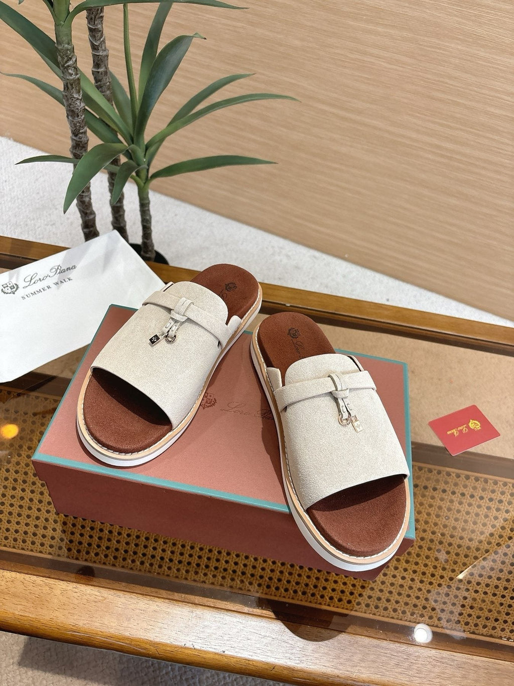 Loro Piana Cross-Strap Mule Sandals — front