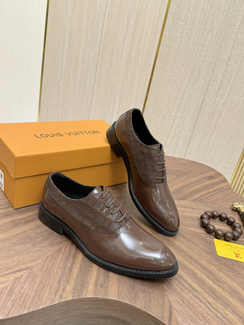 Louis Vuitton Textured Vamp Lace-Up Dress Shoes — front