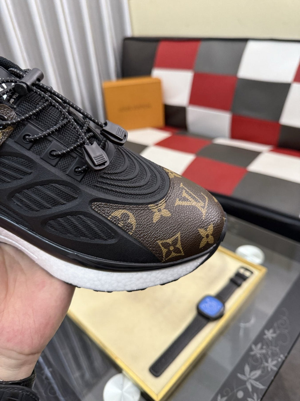 Louis Vuitton Monogram Panel Sneakers — detail