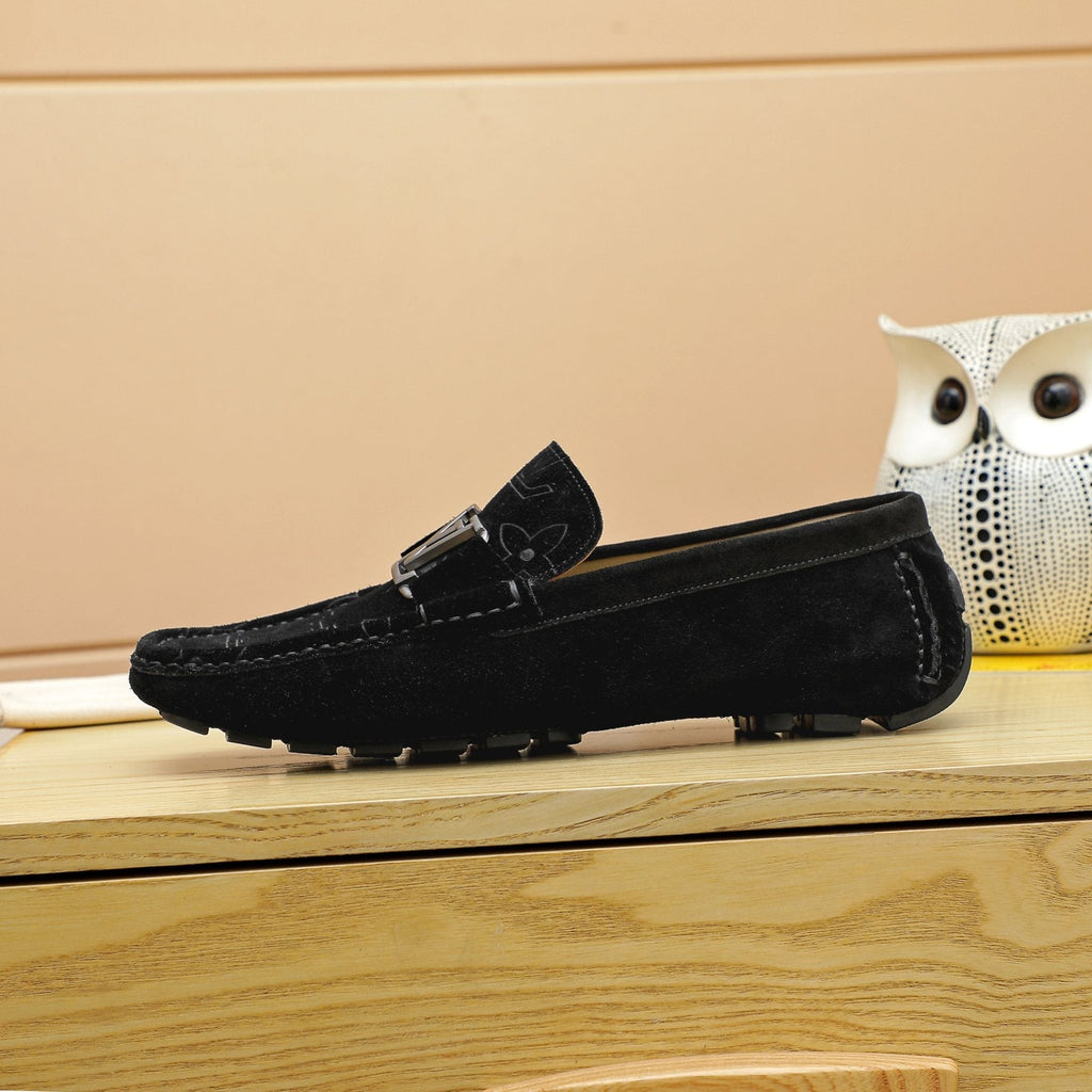 Louis Vuitton Embossed Driving Loafers — side