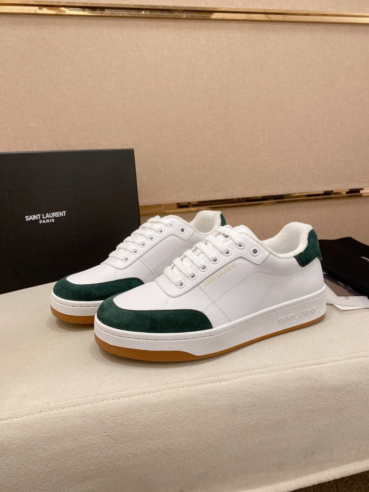 Saint Laurent Perforated Low-Top Sneakers — front