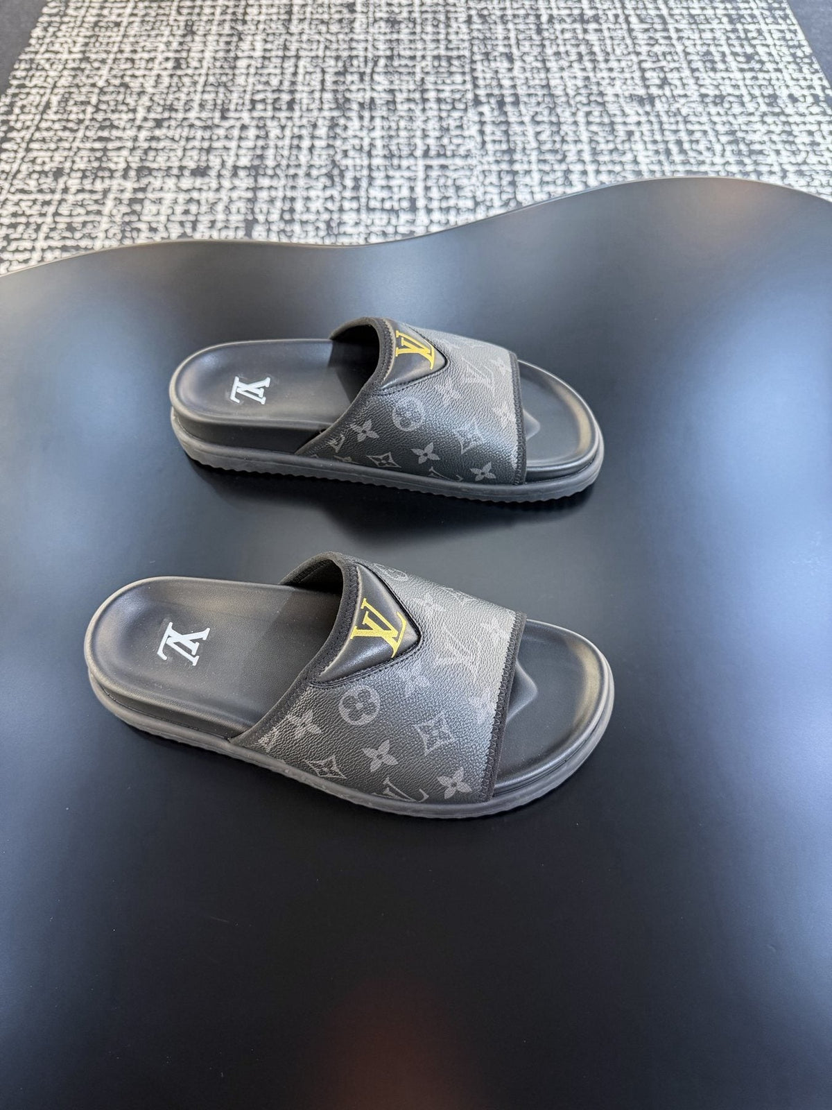 Louis Vuitton Monogram V Slide Sandals — side