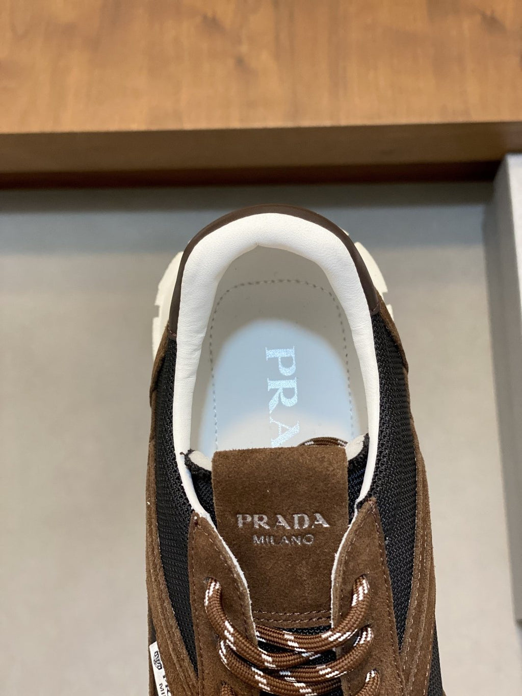 Prada Geometric Panel Sneakers — detail