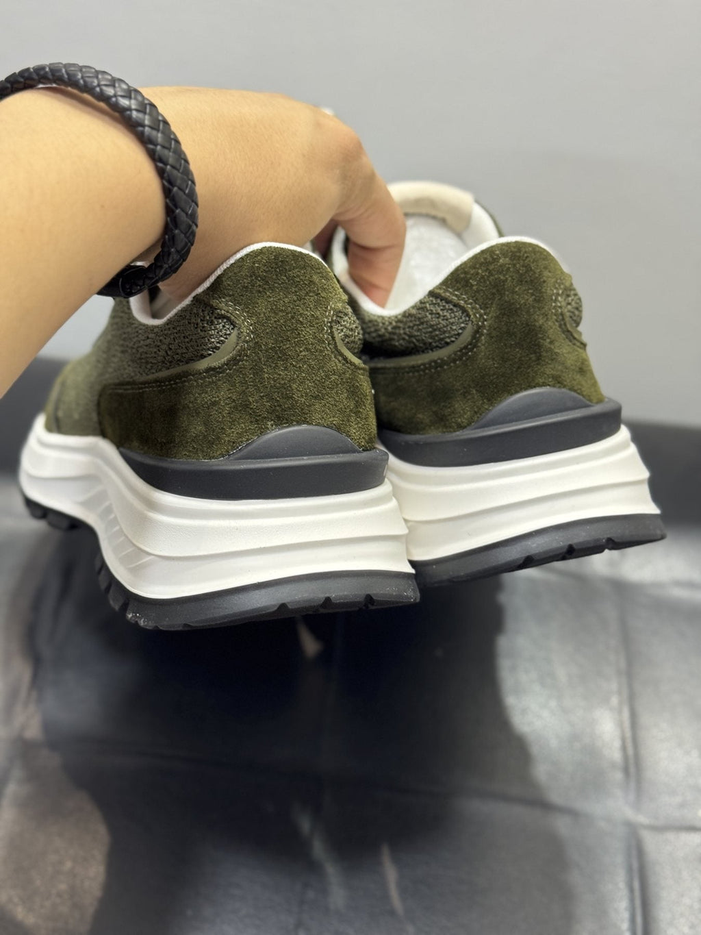Zegna Knit Lace-Up Sneakers — back