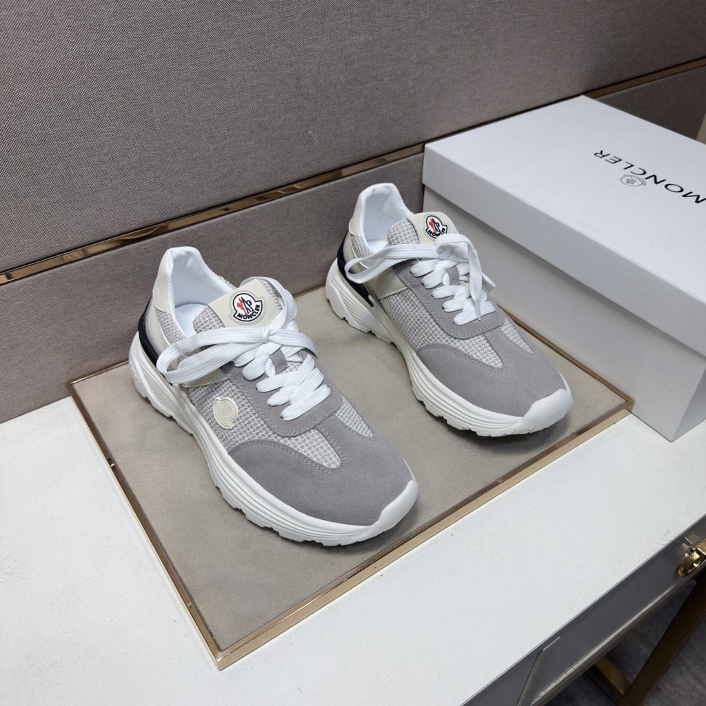 Moncler Light Gray & Navy Sneakers — hero