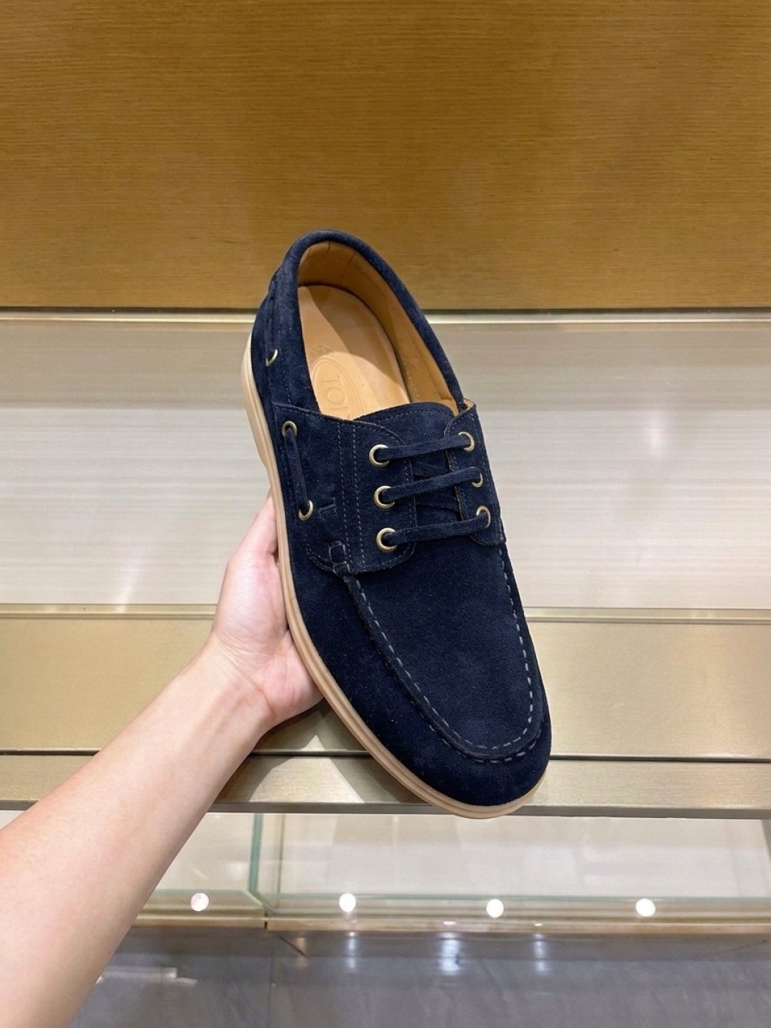 Tod's Navy Blue Boat Shoes — model