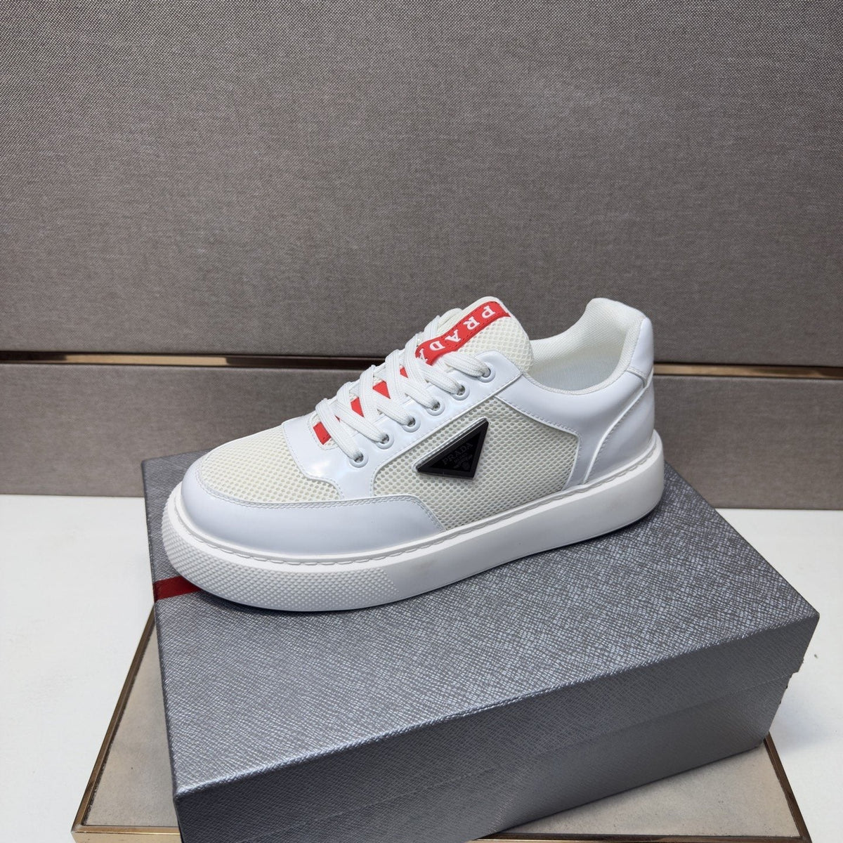 Prada Mesh Panel Low-Top Sneakers — front