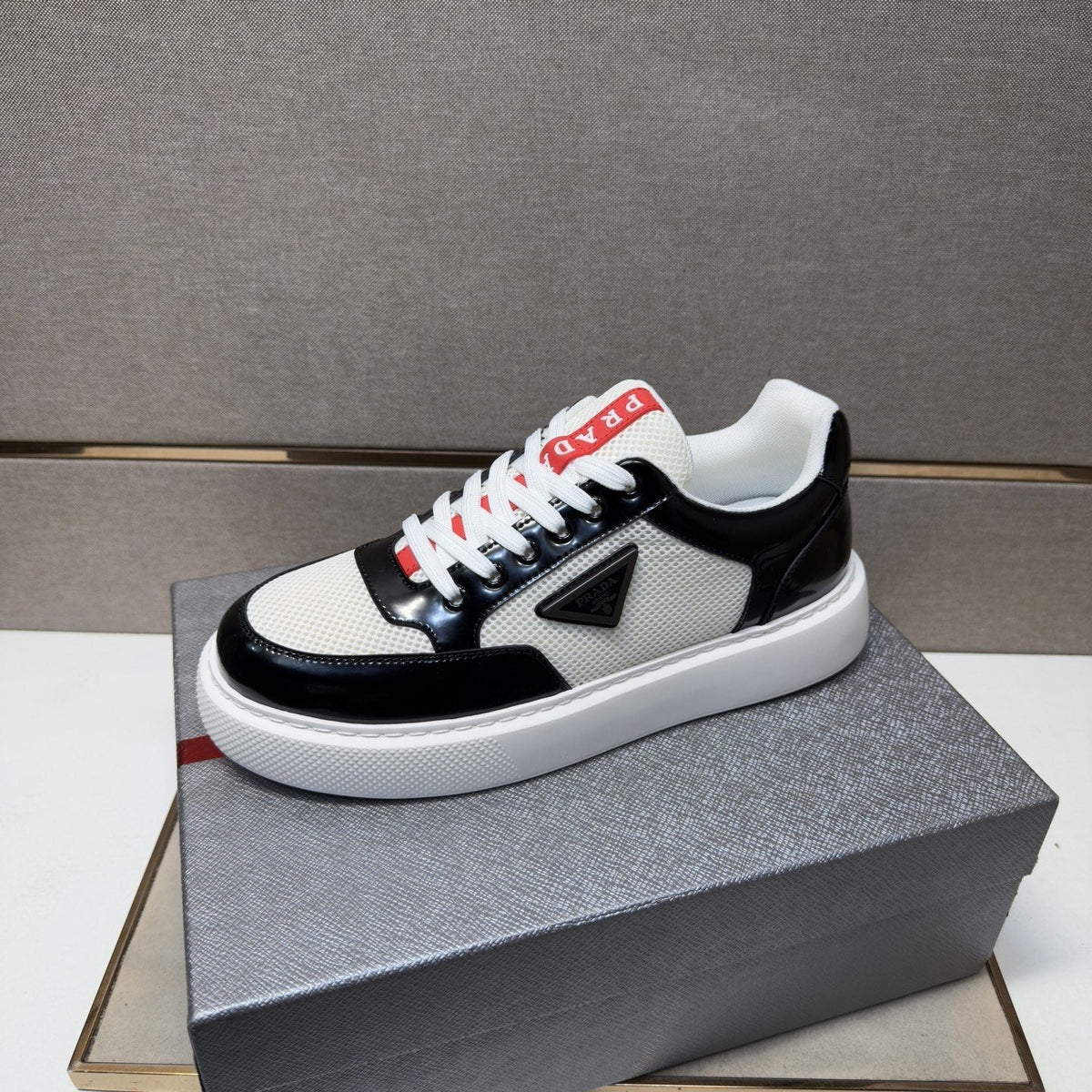 Prada Mesh Panel Low-Top Sneakers — front