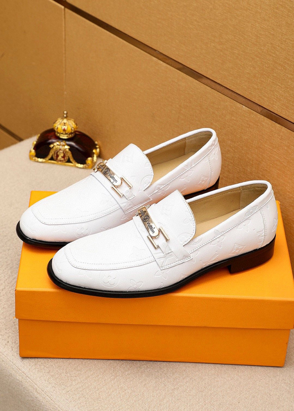 Louis Vuitton Textured Hardware Loafers — front