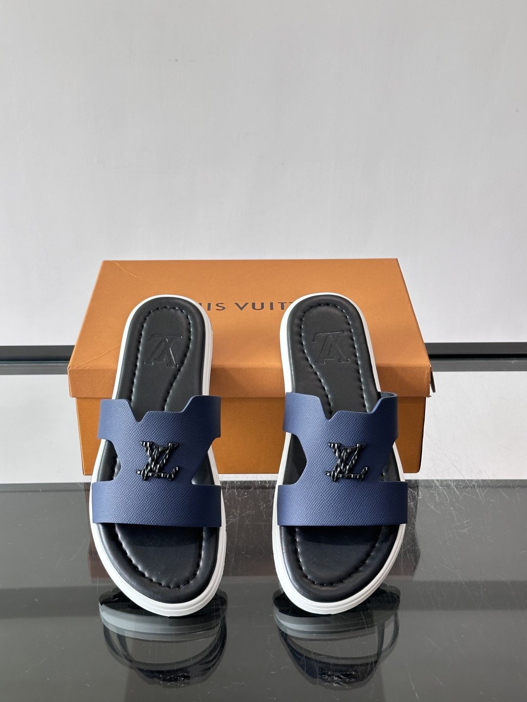 Louis Vuitton Isola Logo Slide Sandals — front