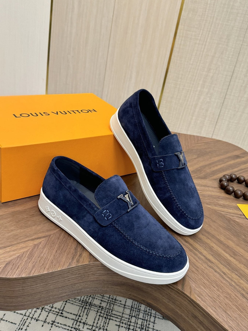Louis Vuitton Textured Slip-On Sneakers — front