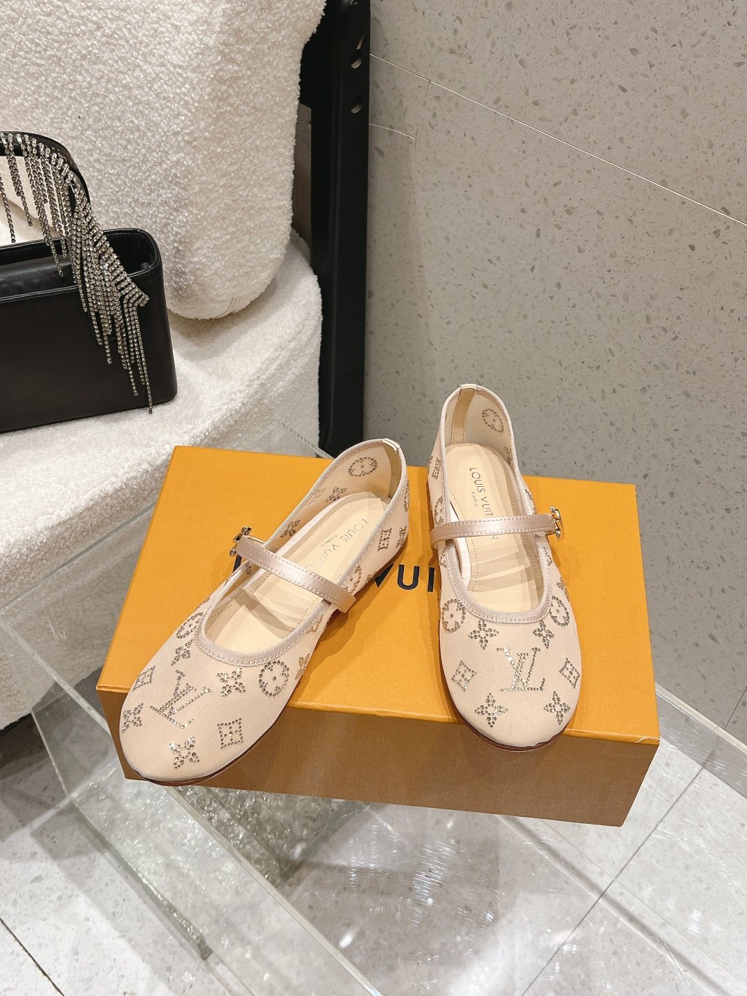 Louis Vuitton Patterned Double-Strap Mary Jane Flats — hero