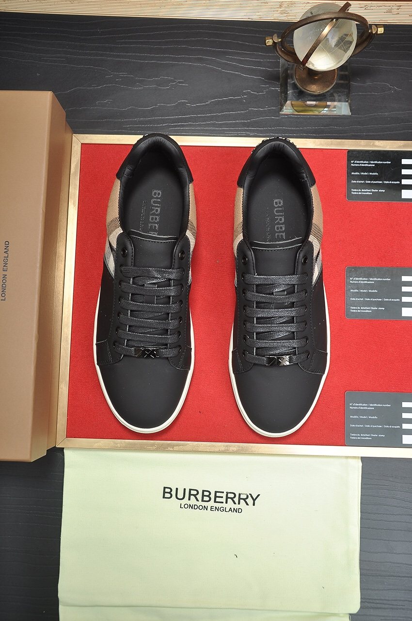 Burberry Check Panel Low-Top Sneakers — front