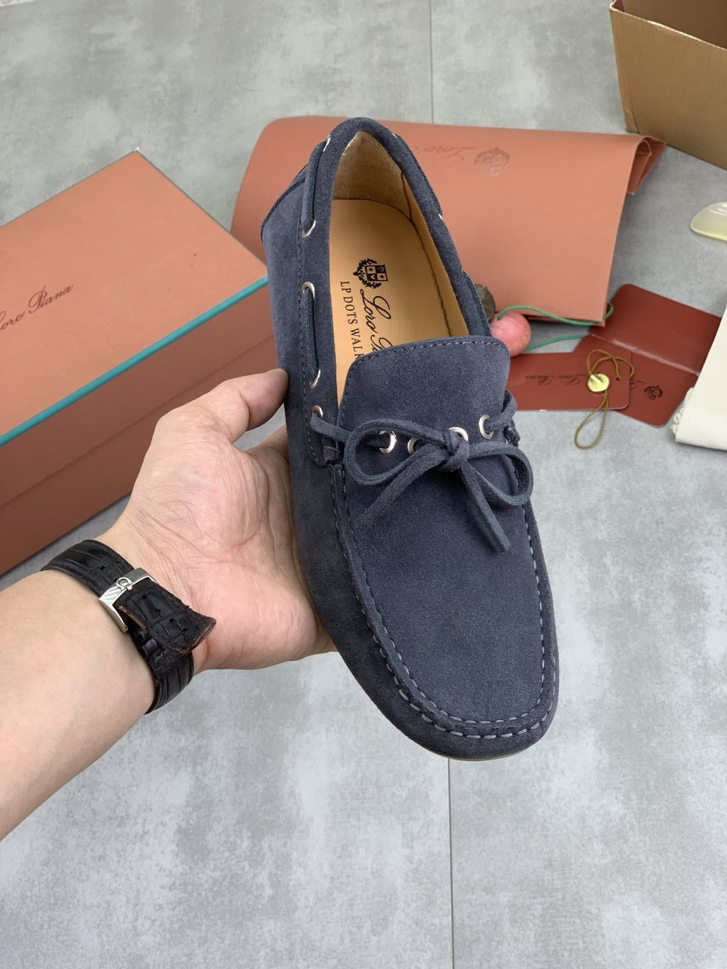 Loro Piana Suede Driving Shoes — model