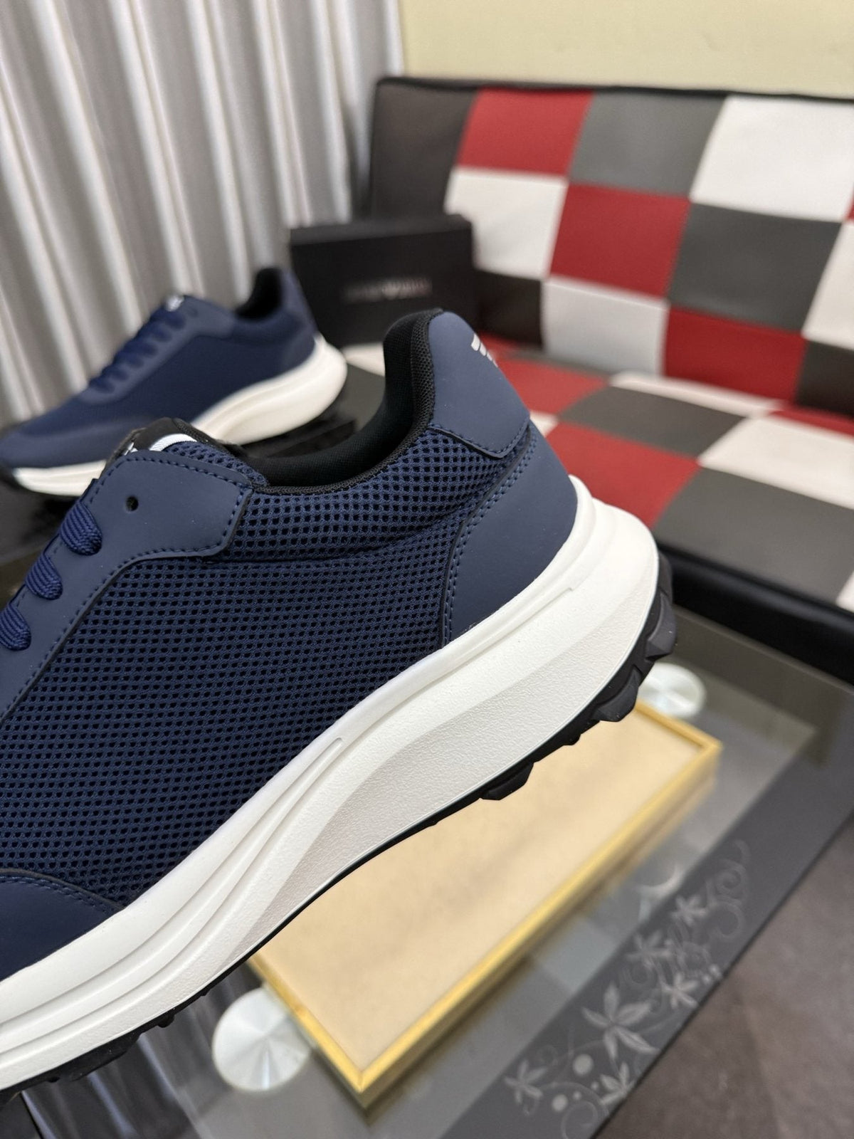 Armani Textured Low-Top Sneakers — detail