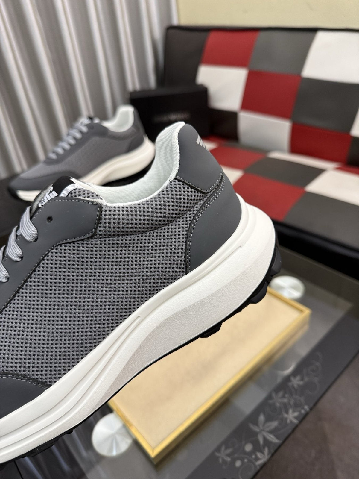 Armani Textured Low-Top Sneakers — detail