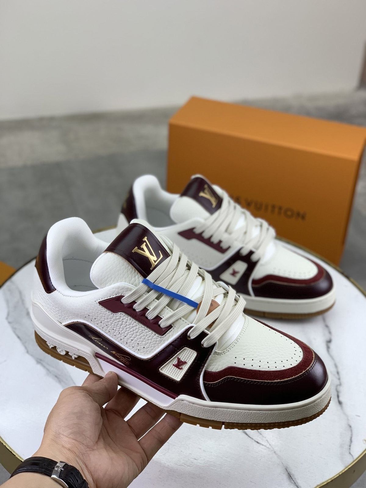 Louis Vuitton Panel-Trim Low-Top Sneakers — front