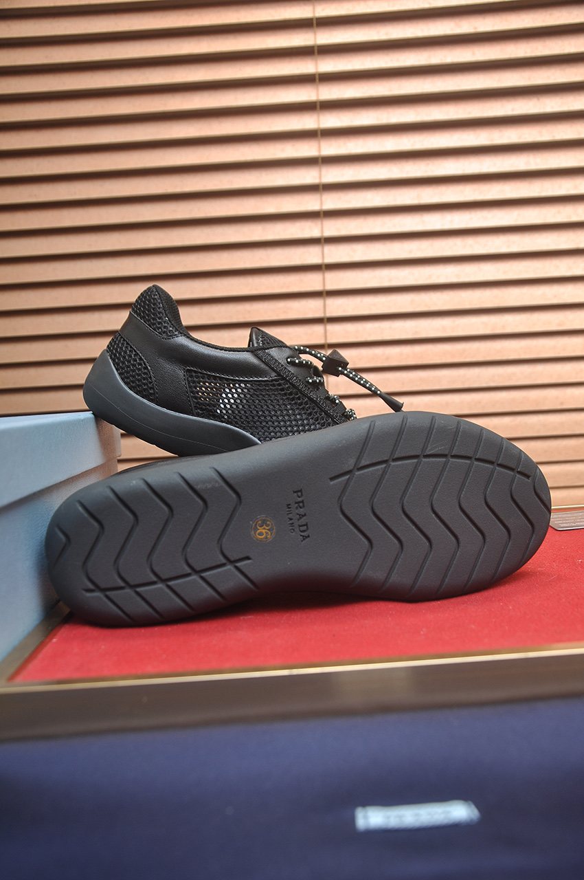 Prada Mesh Panel Low-Top Sneakers — side