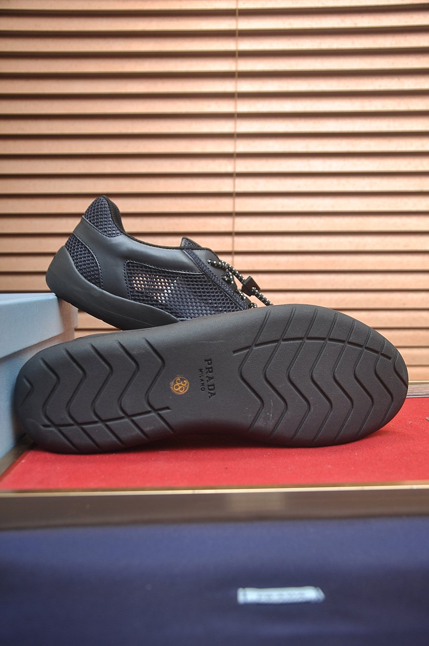 Prada Mesh Panel Low-Top Sneakers — detail