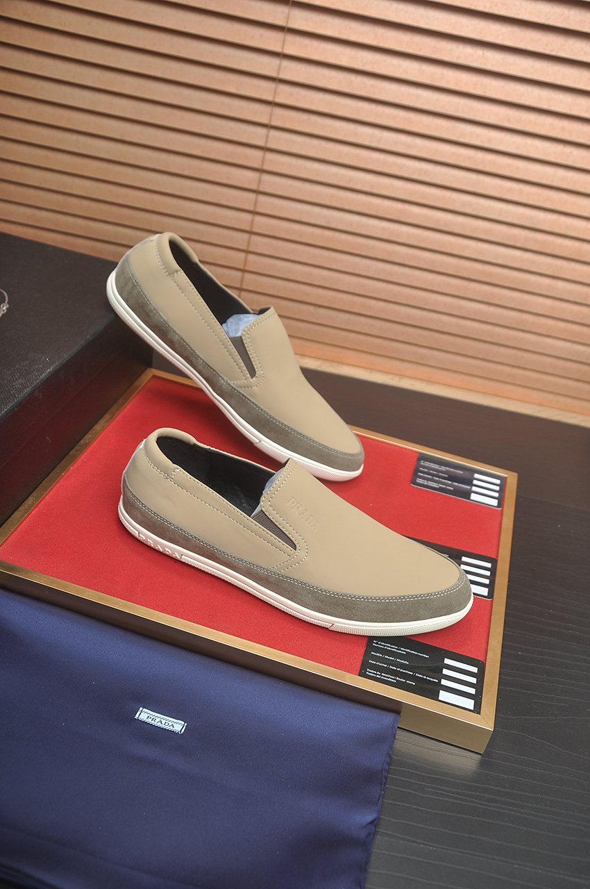 Prada Men’s Smooth Slip-On Shoes — side