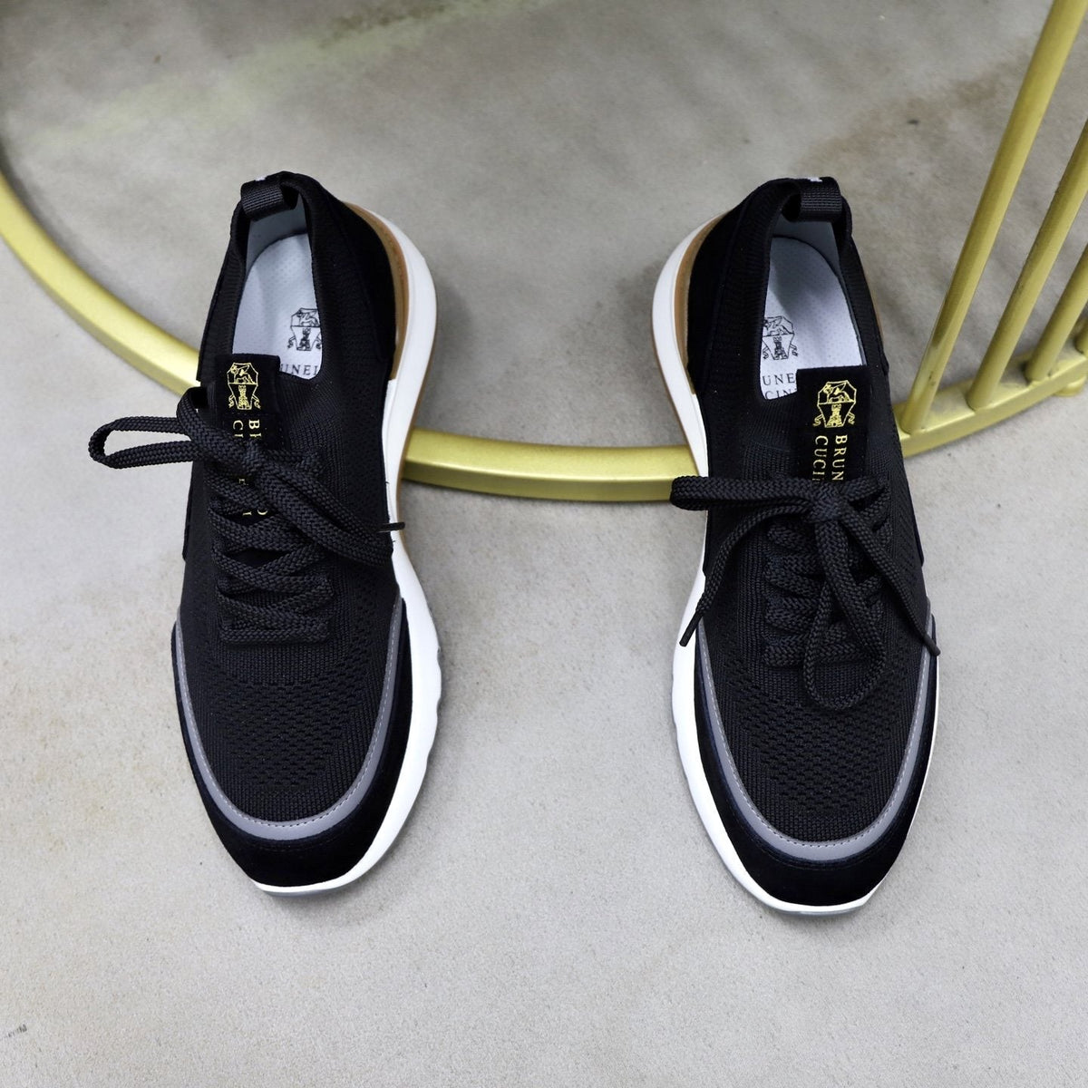 Brunello Cucinelli Knit Low-Top Sneakers — front