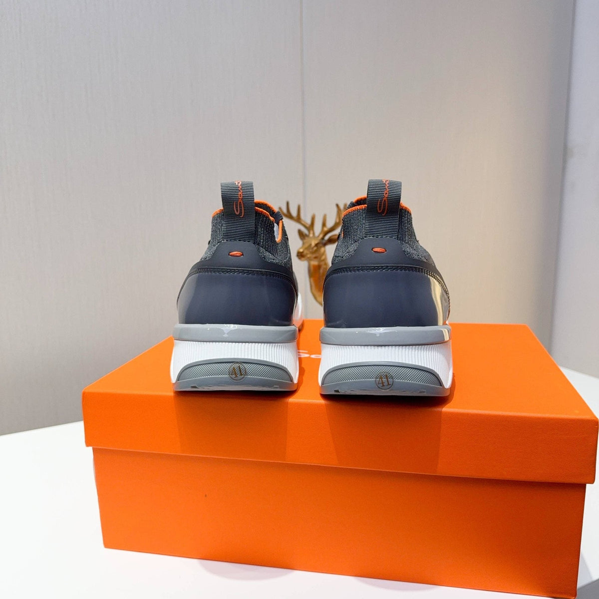 Santoni Men's Knit Lace-Up Sneakers — back