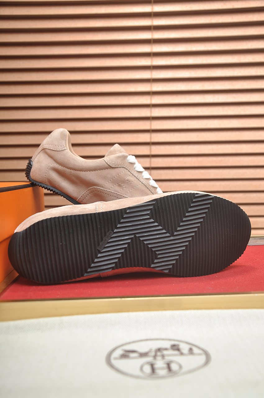 Hermes Low-Top Lace-Up Sneakers — detail