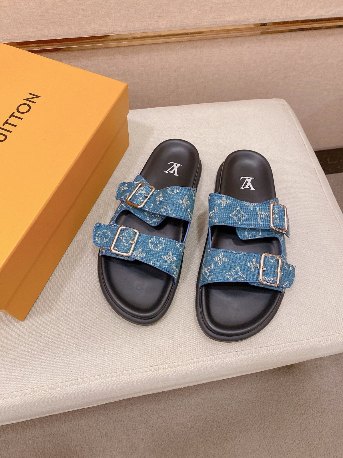 Louis Vuitton Double-Buckle Slide Sandals — hero