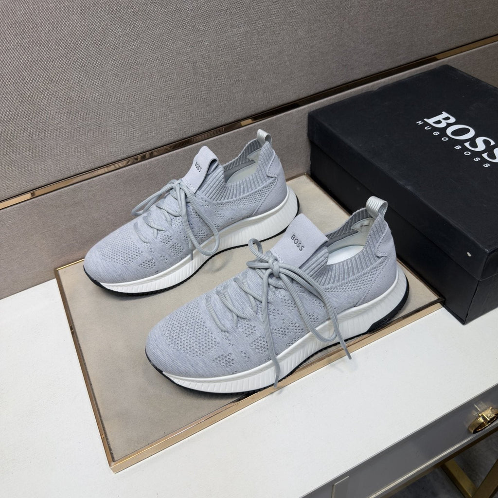 HUGO BOSS Men's Knit Lace-Up Sneakers — front