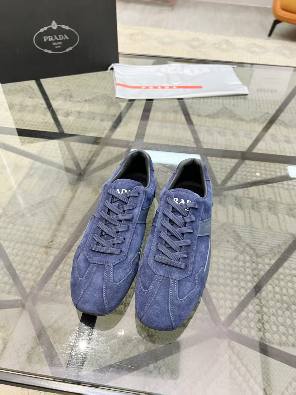 Prada Panel Lace-Up Sneakers — front
