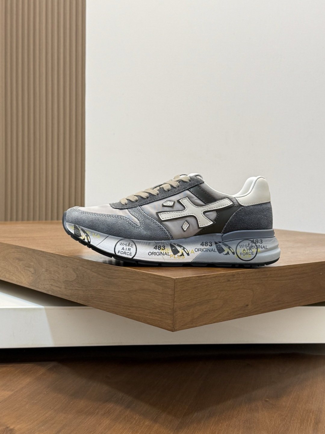 PREMIATA Paneled Lace-Up Sneakers — side