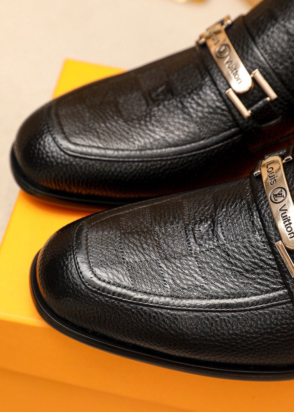 Louis Vuitton Textured Bar Loafers — detail